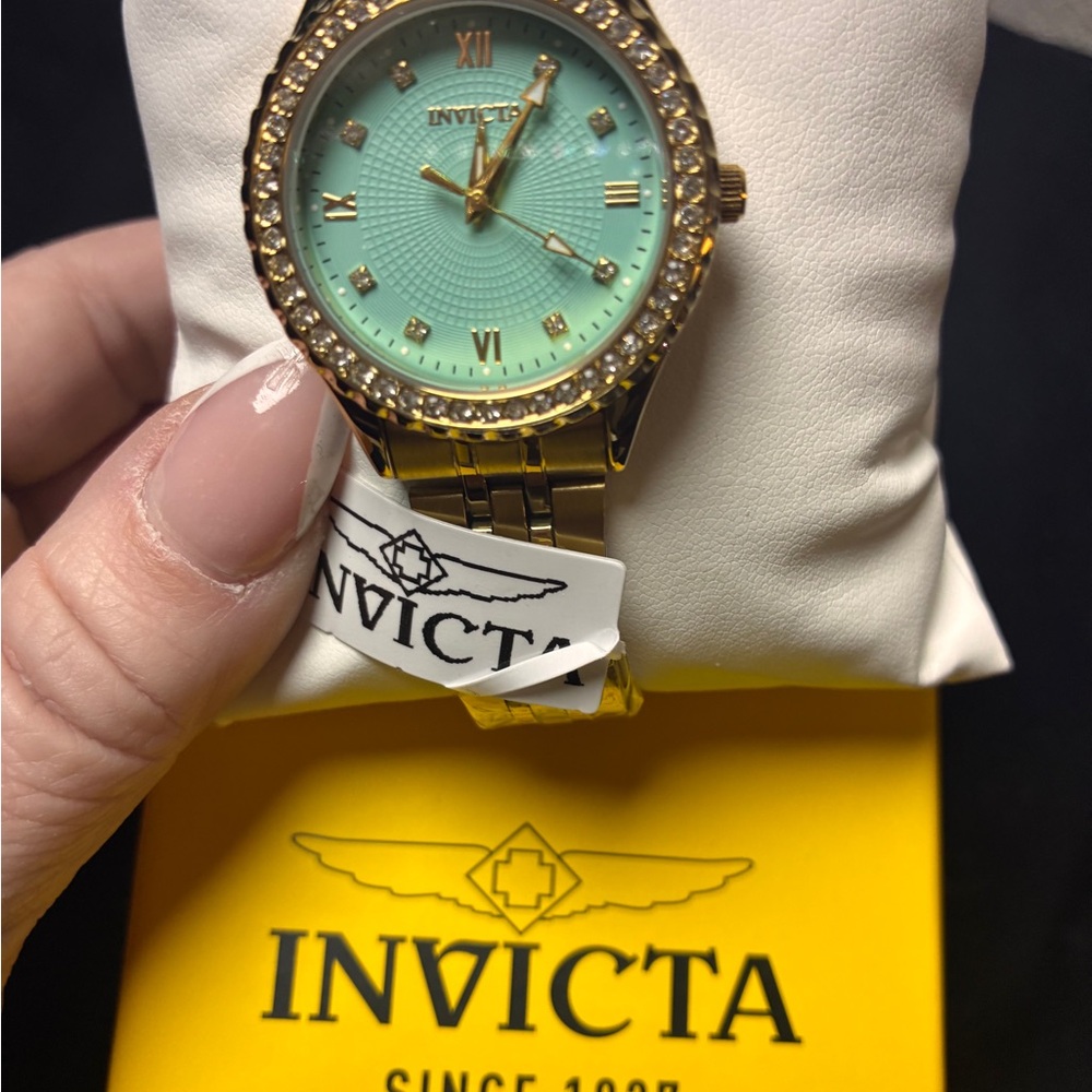 Invicta Women’s Gold-tone Watch with Mint Dial